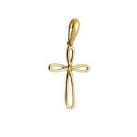 Diamond Outline Cross Pendant (14K) Popular Jewelry New York