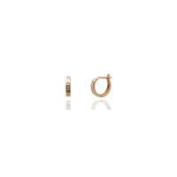 Diamond Cut Huggie Earrings (14K) Rose Gold