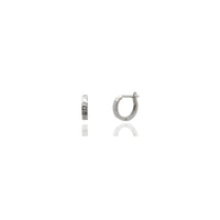 Diamond Cut Huggie Earrings (14K) White Gold