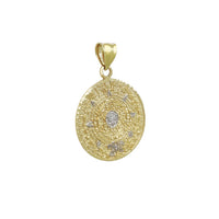 Diamond cut Two Tone Aztec Medallion Pendant (14K) Popular Jewelry New York