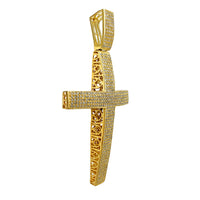 Diamond Convex Cross Pendant (10K) Popular Jewelry New York