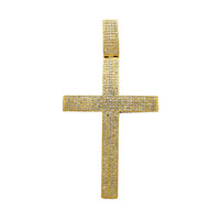 Diamond Convex Cross Pendant (10K) Popular Jewelry New York