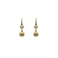 Disco Ball Hanging CZ Earrings (14K)