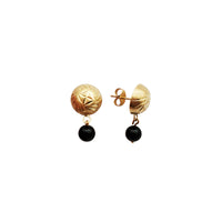 Double-Bead Dangling Earring (14K)