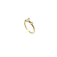 Double-Triangle CZ Ring (14K)