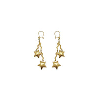 Double Stars & Streamers Dangling Earrings (14K)