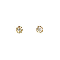 Sunray Prong Zirconia Stud Earrings (14K)