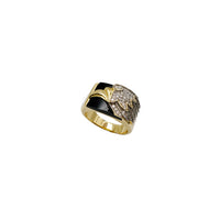 Black Onyx Eagle Head Ring (14K)