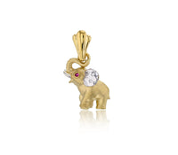 Two-Tone Elephant Pendant (14K)