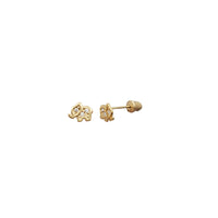 Mini Stoneset Elephant Stud Earrings (14K)