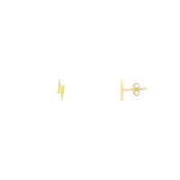 Enamel Lightning Bolt Stud Earrings (14K)