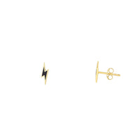 Enamel Lightning Bolt Stud Earrings (14K)
