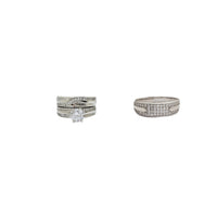 Three Piece Set Engagement Rings (Silver)