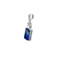 Emerald Cut Blue CZ Pendant (Silver) Popular Jewelry New York