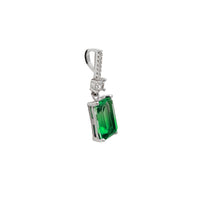 Emerald Cut Green CZ Pendant (Silver) Popular Jewelry New York
