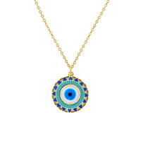 Enameled-Mandala Evil Eye Fancy Necklace (14K) Popular Jewelry New York