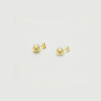 Faceted Cut Ball Stud Earrings (10K) Popular Jewelry New York