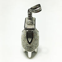 Iced-Out Plug (NEMA 5-15 Type-B) Pendant Silver - Popular Jewelry