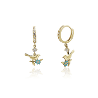 Finch Hanging CZ Earrings (14K)