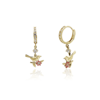 Finch Hanging CZ Earrings (14K)