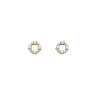 Flower CZ Stud Earrings (14K)