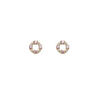 Flower CZ Stud Earrings (14K)