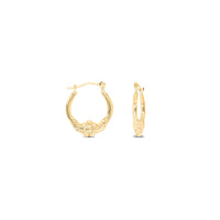 Flowery Hoop Earrings (14K)