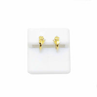 Heart CZ Huggie Earrings (14K)