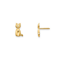 Sitting Cat Stud Earrings (14K)