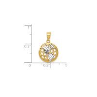 Two Tone Diamond Cut Global Pendant (14K)