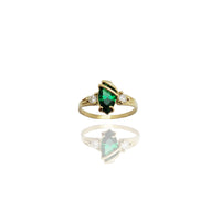 Swathed Marquise-Cut Gemstone Ring (14K)