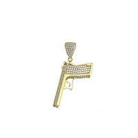 Yellow Gold Micropave Gun Pendant (14K)