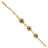 Garnet Blossom Flower Knot Bracelet (14K) Popular Jewelry New York