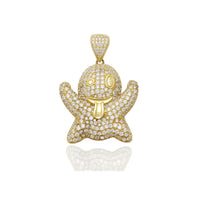 Ghost Emoji Iced-Out CZ Pendant (14K)