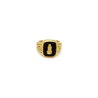 Greek-Key Virgin Mary Black Onyx Ring (14K) Popular Jewelry New York