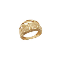 Greek-Key & Striped Split Dome Ring (14K) Popular Jewelry New York