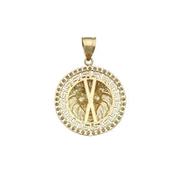 Greek Key Lion Head CZ Pendant (14K) Popular Jewelry New York