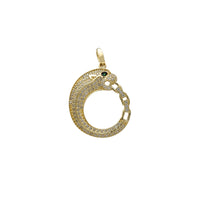 Green-Eye Panther Crescent Pendant (14K) Popular Jewelry New York