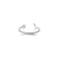 Half Moon & Star Adjustable Ring (Silver)