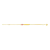 Enamel Heart ID Bracelet (14K).