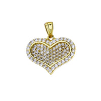 Yellow Gold Micropave Heart Pendant (14K)