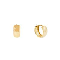 Plain huggie Earrings (14K)