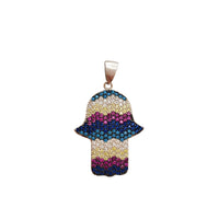 Multi-Color Hamsa Pendant (Silver)