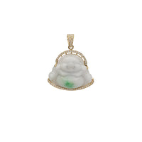 Buddha Jade Diamond Framed Pendant (14K)