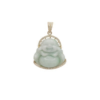 Buddha Jade Diamond Framed Pendant (14K)