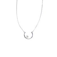 Half Circle Pearl Necklace (Silver)