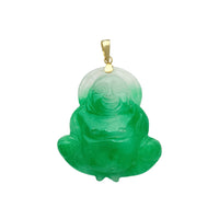 Halo Laughing Buddha Jade Pendant (14K) Popular Jewelry New York