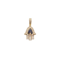 Hamsa Hand Baguette CZ Pendant (14K)