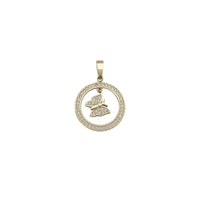 Hanging Butterfly Round CZ Pendant (14K)