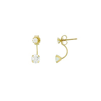 Hanging Lamp CZ Stud Earrings (14K)